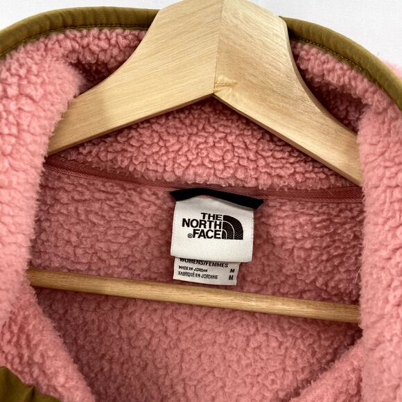 North Face Pink Sherpa Button Jacket Fleece - Picture 5 of 6
